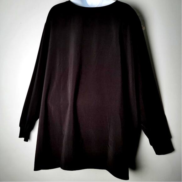 Scrubstar Black Scrub Jacket Women’s 3XL Snap Front Medical Uniform Workwear - Picture 3 of 8